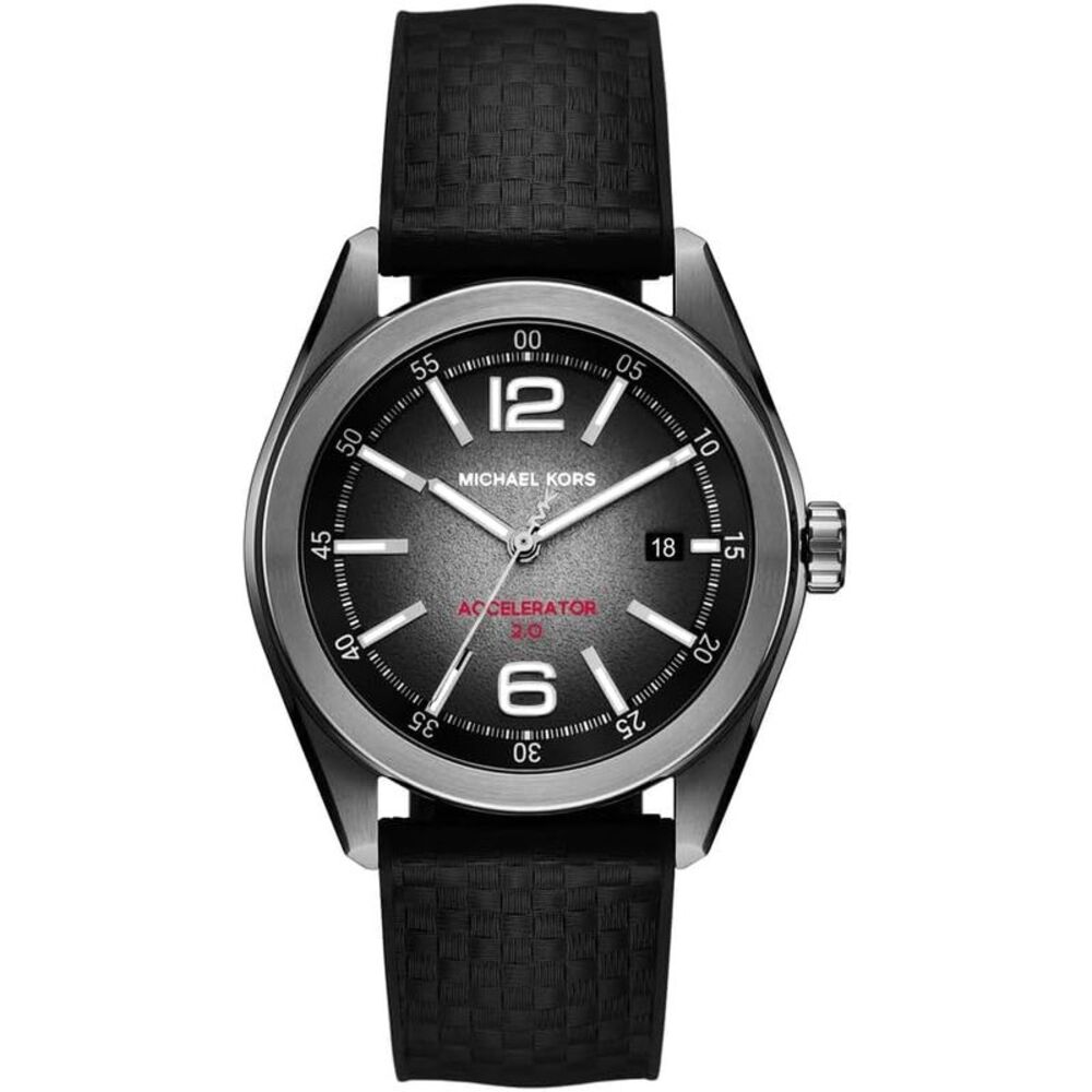 Michael Kors Accelerator 2.0 Black Nylon and Silicone Mens Watch
